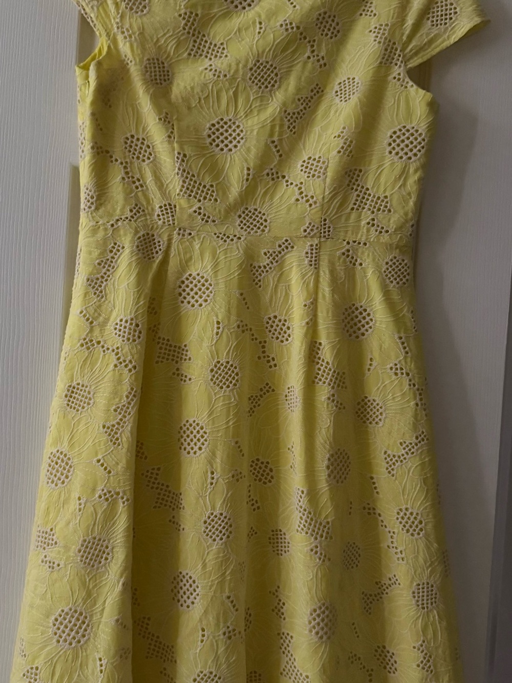 Talbots Sunny Yellow Lace Fit & Flare Dress - Picture 2 of 7